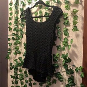 Lace peplum top with cutout back 🖤